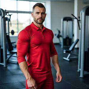 Personnalisé Muscle Polo T-shirts Hommes Haute Qualité 100% Polyester Polo Hommes Gym Fitness Muscle Polo Shirt - Product Image 5
