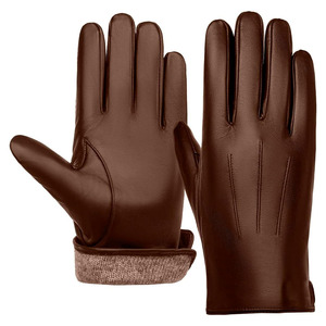 ถุงมือหนังแกะแท้สำหรับผู้ชาย, ถุงมือขับรถให้ความอบอุ่นในฤดูหนาวป้องกันไฟฟ้าสถิตย์ได้รับการรับรองความเข้ากันได้กับหน้าจอสัมผัส - Product Image 1