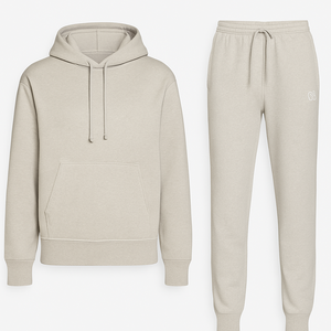 Ensemble de sweat à capuche pour hommes personnalisé de haute qualité 340g pull à capuche ample-noir/blanc/accepter la couleur personnalisée - Product Image 1