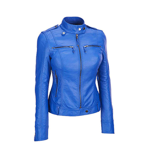 Veste en cuir nouvelle conception sur mesure pour femmes Veste en cuir boutonnée tendance pour femmes Manches longues avec des couleurs personnalisées - Product Image 1