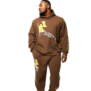 Chándal con capucha de manga larga para hombre con estampado de soplo Joggers transpirables-Temporada de invierno negro liso-Precio barato - Product Image 1