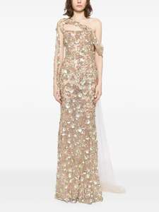 Luxe Satin antistatique sans manches licou cou robe droite Silhouette paillettes pour les fêtes de bal événements formels naturel - Product Image 5