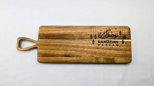 Tabla de Servir de Madera Grabada con el Mensaje 'Ramadán Kareem', Tabla de Cortar de Madera Natural Hecha a Mano, Elegante Decoración de Cocina Islámica, Regalo - Product Image 6