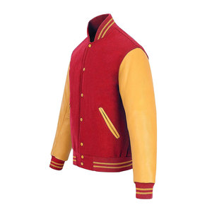 2026 Latest Design Good Material Wool Body Polyester/Cotton Sleeves Stand Front Soft Fitted Varsity College <b>Baseball</b> <b>Jacket</b> <b>for</b> - Product Image 2
