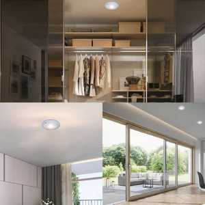 Modern Rechargeable <b>LED</b> <b>Sensor</b> <b>Light</b> 4100K 200 Lumens ABS Puck Cabinet <b>Lights</b> for Closet Bedroom PC Shade Direction - Product Image 2