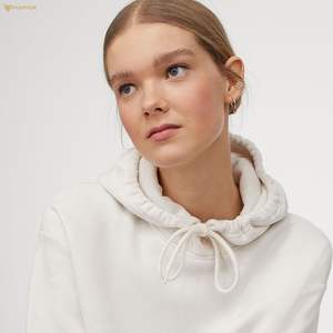 Sudadera Personalizada de Alta Calidad para Mujer, Manga Larga, Cuello Alto, Talla Grande, Tejida, Corta - Product Image 2