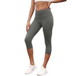 Pantalones Capri de cintura alta supersuaves para mujer, mallas de punto para gimnasio, Fitness, para entrenamiento, Yoga, correr, Push-up, Atlético - Product Image 6