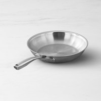 Wajan penggorengan baja tahan karat anti lengket dengan pegangan ergonomis tahan lama, peralatan masak tahan gores untuk Mudah Memasak