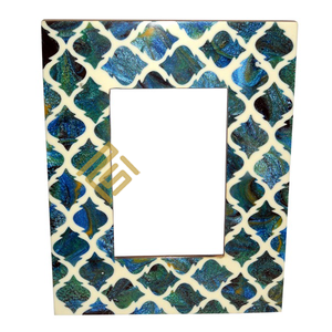 Marco de fotos de madera de resina hecho a mano indio de alta calidad, diseño personalizado, soporte de imagen de hueso de cuerno, logotipo de Metal al por mayor más vendido - Product Image 4