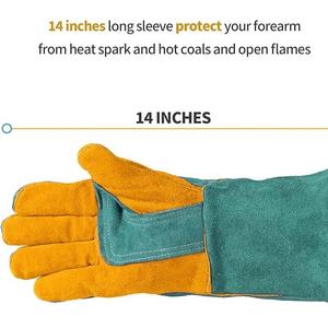 Gants de travail robustes pour la construction, le jardinage, en cuir de vachette, revêtement en latex et nylon, gants de sécurité chauffants et protecteurs - Product Image 4