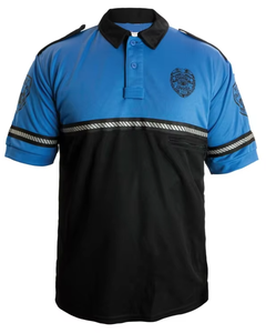 Camisas de Primera Clase para Hombre, 100% Algodón, Dos Tonos, Lona Sólida, Estilo Biker Patrol con Bolsillo con Cremallera y Franjas Reflectantes - Product Image 4