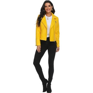 Veste en cuir pour femme, style nouveau, hiver, respirante, manches longues, couleur et logo personnalisables - Product Image 5