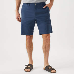 Short en coton décontracté de haute qualité pour hommes taille élastique pantalon longueur au genou décoration en dentelle motif solide Style d'affaires d'été - Product Image 2