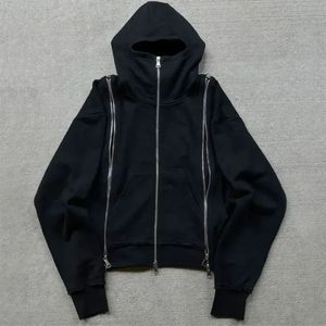 Fabricante personalizado 100% algodón pantalones de chándal acampanados y Sudadera con capucha de gran tamaño desgastado Vintage Sun Faded Zip up ácido lavado Sudadera con capucha hombres - Product Image 4