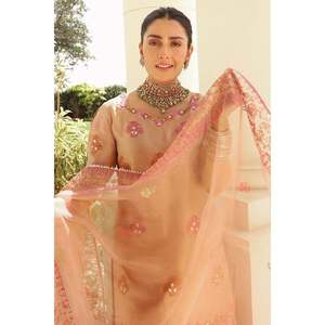 Conjunto de traje para mujer, camisa color topo, pantalones Dupatta - Product Image 2