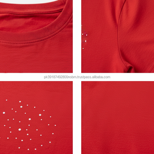 Breathable <b>Rhinestone</b> Print Street Style Regular Fit Crop <b>Top</b> T-Shirts for Women Premium Quality Eco-Friendly - Product Image 2