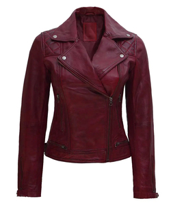 Chaqueta de Cuero Genuino para Mujer, Logotipo Personalizado OEM, Cuero Real de Cordero y Vacuno, Estilo Motero Corto, Venta al por Mayor de Fábrica 2026 - Product Image 1