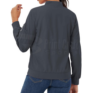 Casual Wear Outdoor Use <b>Women</b> Waterproof Breathable Plain Dyed Bomber <b>Jacket</b> Hot Selling - Product Image 2