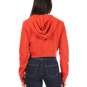 Custom Anti-Wrinkle <b>Zipper</b> Crop Hoodies For Woman Breathable & Durable OEM Available In Pakistan - Product Image 2