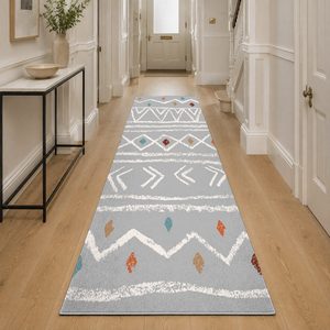 Tapis de salon en chenille gris argenté moderne vintage imprimé numériquement, lavable en machine, antidérapant - RUGS DEPOT LXDP-0621 (vente en gros) - Product Image 5