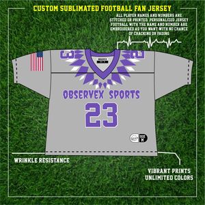 Camisetas de fútbol americano de corte holgado Retro personalizadas, uniformes de entrenamiento de poliéster de manga corta, camisetas de aficionados al fútbol americano Gridiron - Product Image 2
