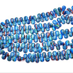 Pierre précieuse de calsilice arc-en-ciel 8x12mm perles de briolette poire lisse naturel Rare calsilice arc-en-ciel Briolette en vrac pour la fabrication de bijoux - Product Image 1