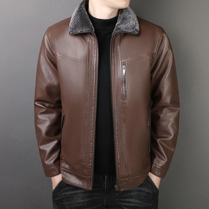 Nueva chaqueta de cuero de invierno de lana con estilo para hombres chaqueta de cuero con estilo de la mejor calidad para hombres - Product Image 6