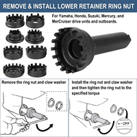 Outboard Drive Lower Retaining Ring Nut Wrench Tool Kit High Carbon Steel for Outboard Unit Repair