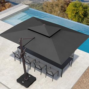 Luxury Modern 10x13 FT Double Top Waterproof Anti-UV Aluminum Market <strong>Umbrella</strong> Dimmable LED For <strong>Outdoor</strong> Patio <strong>Umbrella</strong> - Product Image 6
