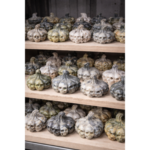 Handcrafted 4-6 cm Natural Bumblebee Onyx <b>Skull</b> Pumpkin Carving Stone Crystal for Home & Halloween <b>Decorations</b> - Product Image 6