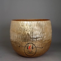 Pot de fleurs en aluminium doré sur mesure, design texturé en relief, logo personnalisé, emballage personnalisé, nouvelle arrivée, pot de fleurs pour la maison et le jardin
