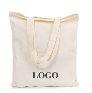 Vente en gros de sacs à provisions à long manche réutilisables et écologiques avec logo imprimé personnalisé bon marché sac fourre-tout en toile de coton blanc vierge personnalisé - Product Image 1