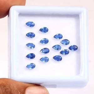 Surtido certificado AAA calidad Natural 4x6mm azul cianita facetado pera venta al por mayor joyería de piedras preciosas sueltas de proveedor verificado - Product Image 1