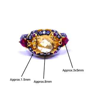 Anillo clásico de citrino para mujer, Plata de Ley 925 con chapado en oro, joyería fina elegante y de moda - Product Image 5