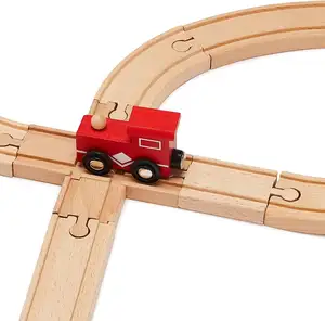 Por encargo de buena calidad coloridos juguetes de madera tren ferrocarril construcción ferrocarril para niños