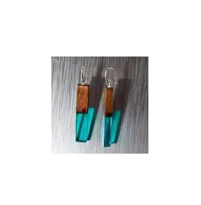 Pendientes de gota de resina de madera vintage de inspiración africana antigua al por mayor para los entusiastas de la moda regalos para mujeres amantes de la moda - Product Image 2