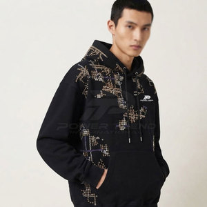 Sweat à capuche pour homme de haute qualité, vêtements décontractés d'hiver, 100% coton, strass, écologique, séchage rapide, conçu pour le confort et le style - Product Image 3