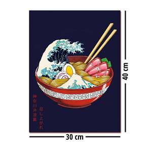 Tazón de Ramen Artístico Impresionista con Diseño de Gran Ola, Material de Papel Resistente - Product Image 3