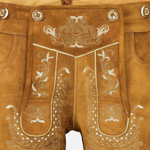 Pantalones cortos de cuero bávaro para hombre de alta calidad con bordado personalizado al por mayor - Product Image 4