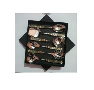 Ensemble de service à salade en acier inoxydable couverts cuillère à salade faite à la main et ensemble de salade fournisseur en gros vente chaude - Product Image 6