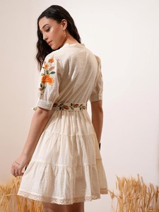 Vestido Midi de algodón indio hecho a mano, vestido informal con estilo personalizado para novia, boda, luna de miel, fiesta de cumpleaños, vestido de venta para niña - Product Image 2