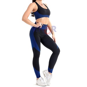 Conjunto de Yoga ligero de alta calidad para mujer sin mangas Impresión de logotipo personalizado ropa de gimnasio conjuntos de Yoga Material de LICRA - Product Image 4