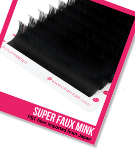 Caja de pestañas CharmLash, venta al por mayor, pestañas de visón, extensiones de pestañas de volumen ruso, fibra PBT Coreana de alta calidad, glamurosa y esponjosa - Product Image 1