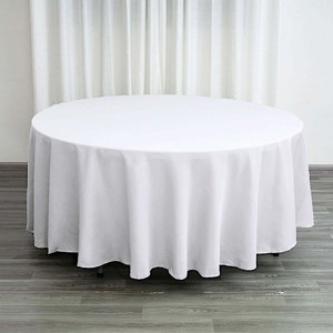 Mantel redondo blanco de 120 ", manteles de poliéster, mantel redondo de 120 pulgadas para fiesta, boda, restaurante - Product Image 5