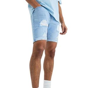 Distressed Custom Plain Cotton Stretchable Material Fashion Wear <b>Slim</b> <b>Fit</b> High Quality Jeans Wholesale <b>Men's</b> <b>Short</b> - Product Image 2