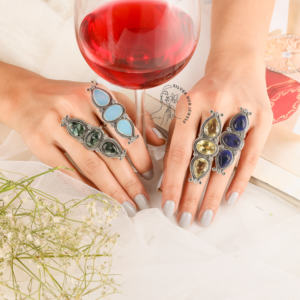 Ttractive nique tylish 2023. atest. hree. emstone. 925. terling. ilver. Ing. eautiful. - Product Image 4