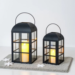 Lanterne décorative en fer forgé faite à la main, couleur noire, pour la décoration de la maison, les mariages, les fêtes, éclairage suspendu et au sol. - Product Image 5
