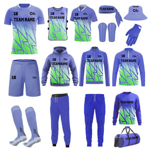 Ensemble d'uniformes de football personnalisés pour adultes, kit d'entraînement, tissu intelligent polyester/coton, séchage rapide, été. - Product Image 1