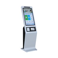 Kios Digital LCD Layar Sentuh untuk Penggunaan Dalam Ruangan, Signage Digital dengan Pembaca Kartu, Kamera, Resolusi 1920x1080, Sistem Windows