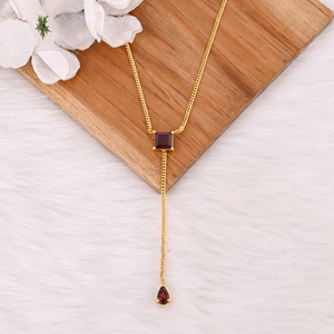 High Quality Classic Gold Plated 925 Sterling <b>Silver</b> Necklace With Mozambique Garnet Gemstone Prong Setting Necklace Jewelry - Product Image 4
